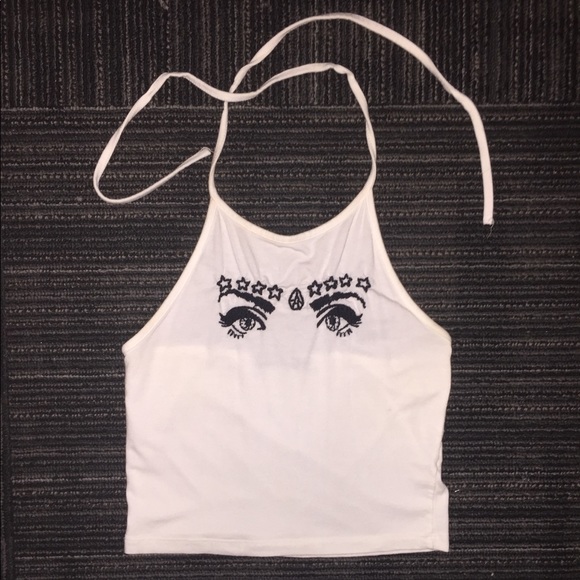 Brandy Melville Tops - Brandy Melville Starry Eye Halter Crop Top